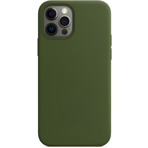 Silikonowy case na telefon iPhone bez logo w kolorze Oliwkowy